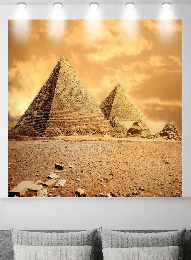 Hajmsug Ancient Egypt Pyramid Tapestry Wall Hanging, Ancient Civilization Places of Interest Egyptian Landscape Wall Art Tapestries for Party Collage Dorm Bedroom Living Room Home Decoration,60x40 - Image 1